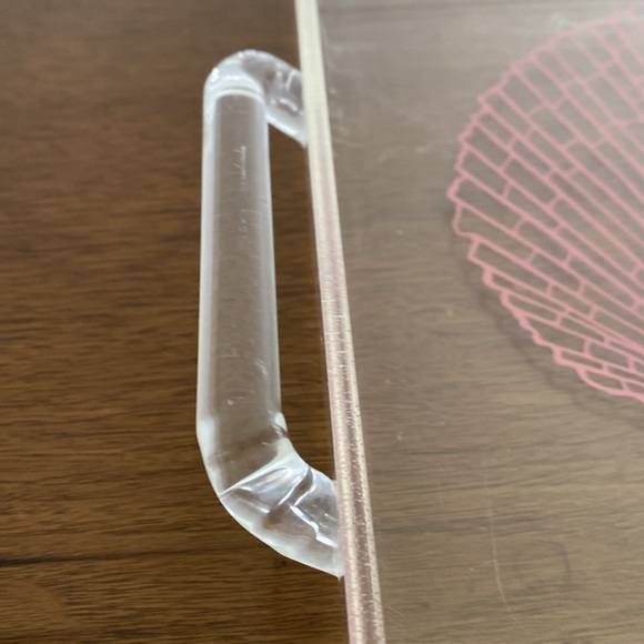 Vintage Lucite Acrylic Clam Scallop Shells Seashell Tray with Handles - Picture 4 of 7